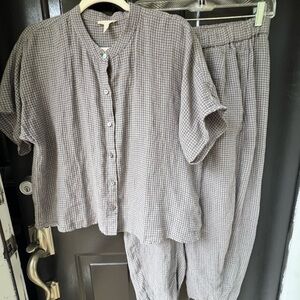 Eileen Fisher Black and White Checkered Set